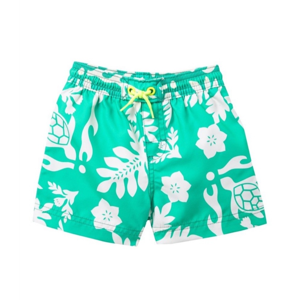 NWT Tea Collection Turtle and Leafy Swim Trunks 12M -18M